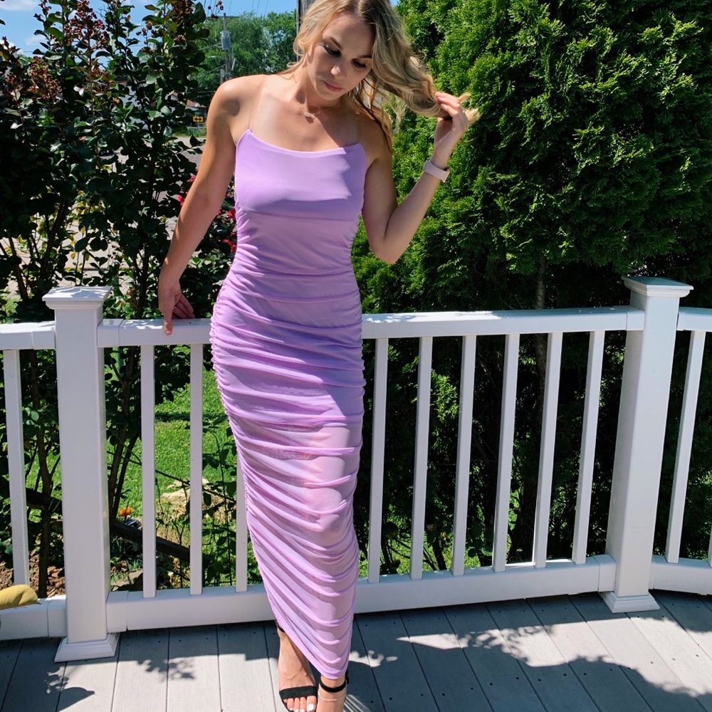 LAVENDER MESH MAXI DRESS — FASHION NOVA